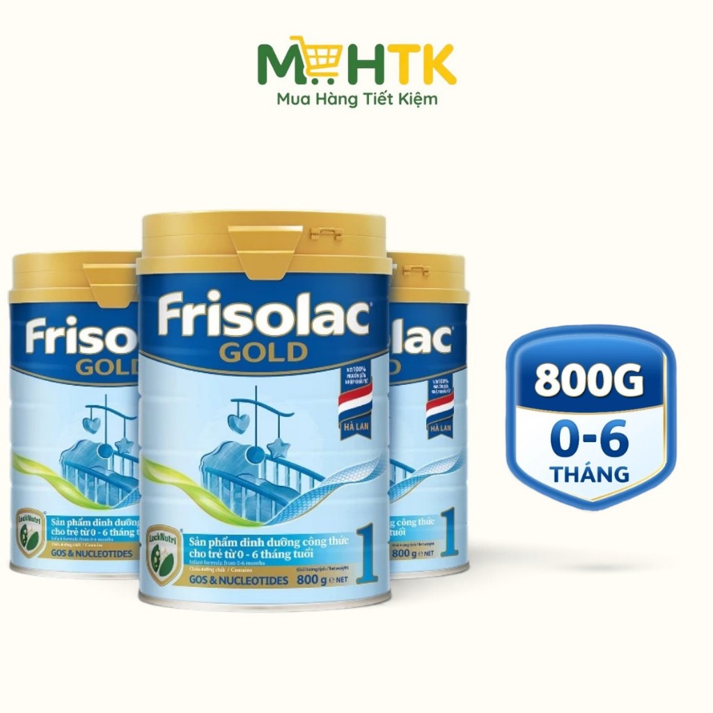 Combo 3 Sữa bột Frisolac Gold 1 cho trẻ từ 0 - 6 tháng tuổi 800g