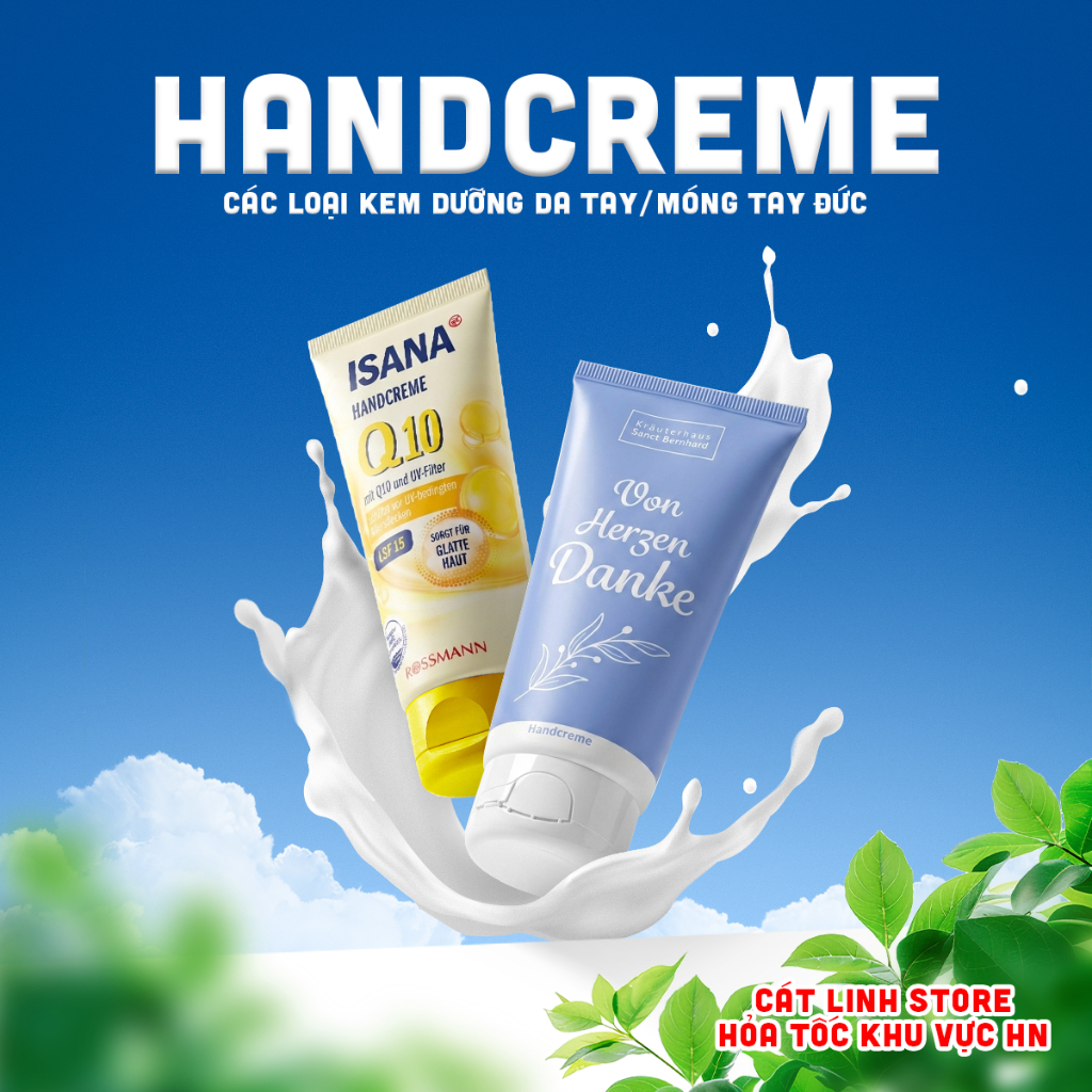 Các loại kem dưỡng da tay và móng tay Đức Sanct Bernhard, Kamill, Isana