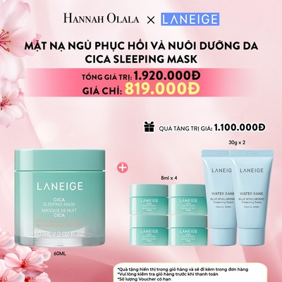 [LANEIGE x HANNAH] Mặt nạ ngủ phục hồi và nuôi dưỡng da LANEIGE Cica Sleeping Mask 60ML