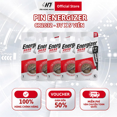 5 Vỉ ( Vỉ 1 Viên x 5 Vỉ ) Pin CR2032 / CR2025 ENERGIZER cao cấp Siêu Bền 3V - Hàng chính hãng