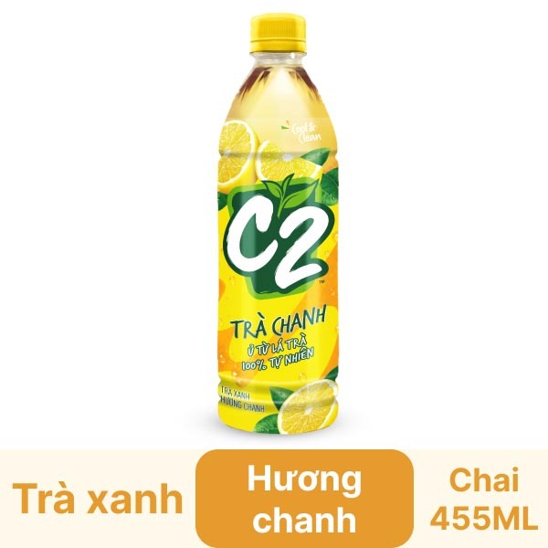 Trà xanh C2 hương chanh 455ml