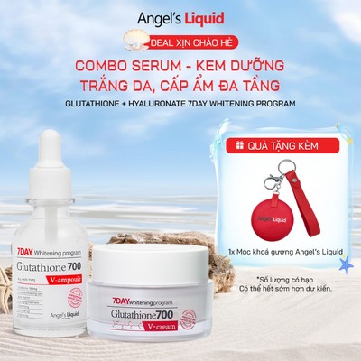 Bộ Đôi Serum, Kem Dưỡng Trắng Da, Cấp Ẩm Đa Tầng Angel's Liquid Glutathione 700mg + HA Serum 30ml & Cream 50ml