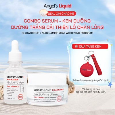 Bộ Sản Phẩm Serum, Kem Dưỡng Trắng Se Khít Lỗ Chân Lông Angel's Liquid Glutathione Plus Niacinamide 30ml & 50ml