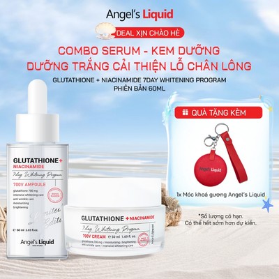 [phiên bản 60ml] Combo Serum, Kem Dưỡng Giúp Trắng Da, Cải Thiện Lỗ Chân Lông Angel's Liquid Glutathione +NIACINAMIDE