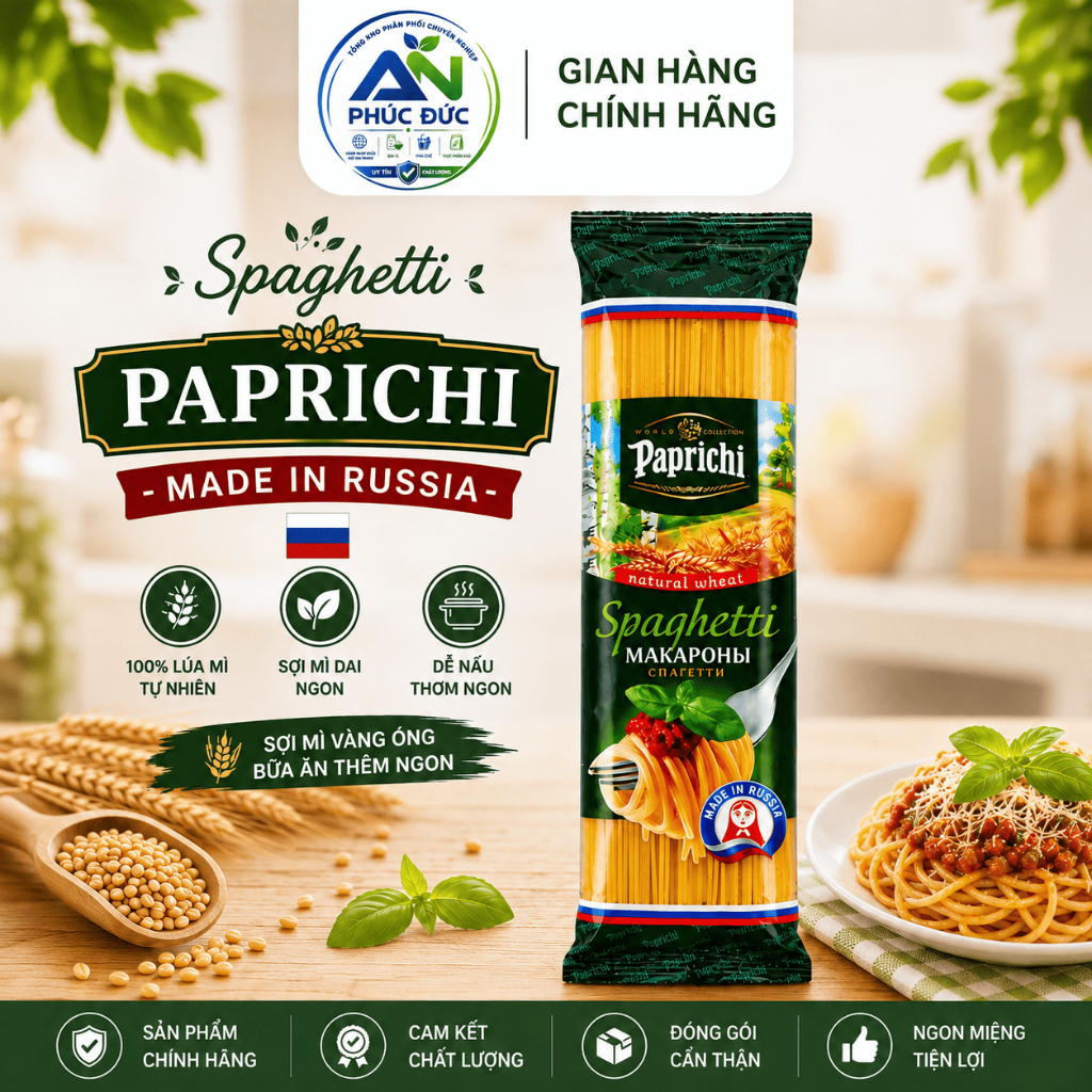 [ SỈ 5GÓI & 10GÓI ] MÌ Ý SỢI TRÒN PAPRICHI 500G - Mì Spaghetti, Mì Ý,Sợi Dai Ngon Chuẩn Âu, Dễ Nấu