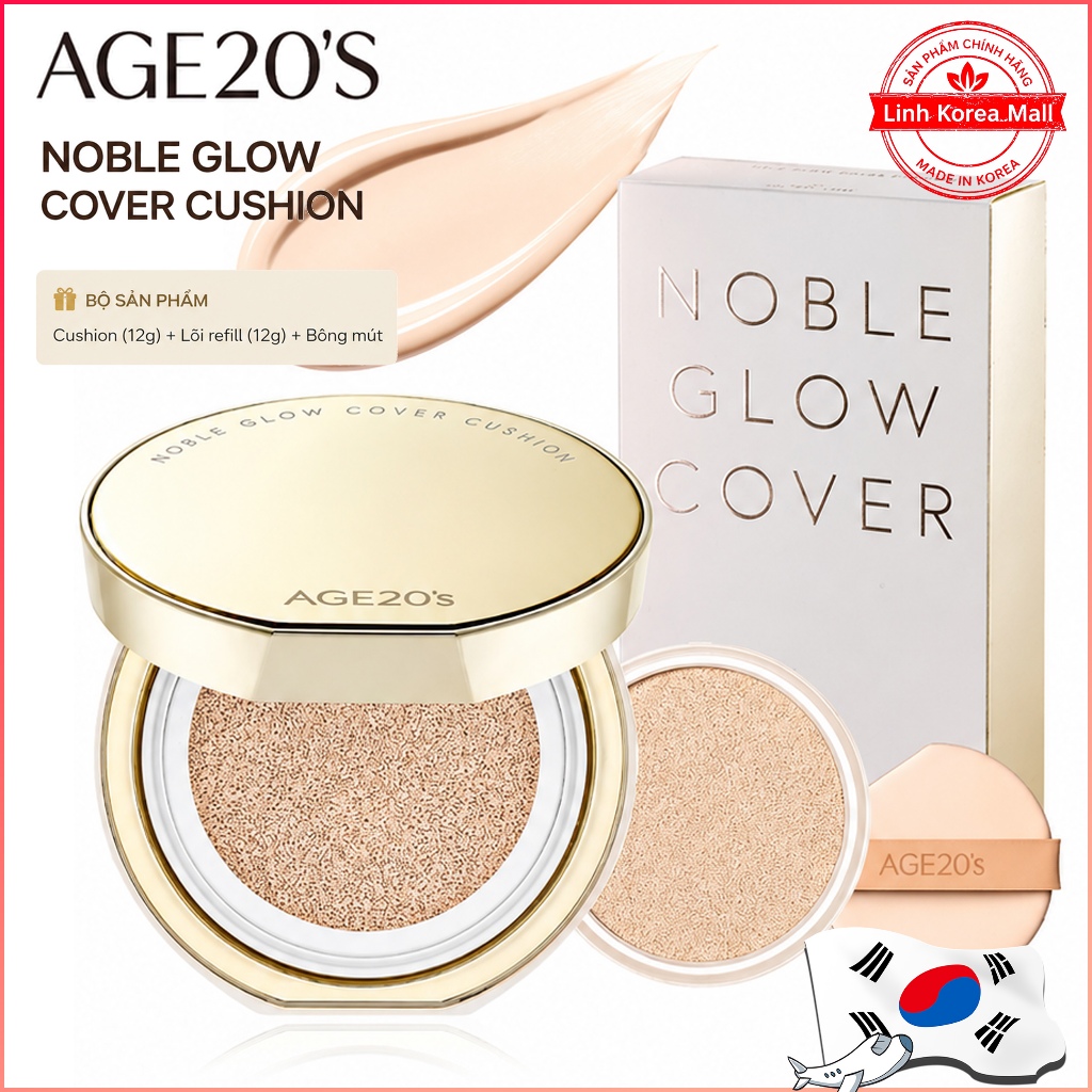 Phấn nước AGE20'S Noble Glow Cover Cushion 12g + lõi thay thế 12g