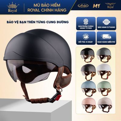 [ Độc Quyền NSX]Mũ Bảo Hiểm Nửa Đầu Royal M38k Kính Âm Size L XL Cho Nam Nữ Đi Xe Máy, Bh 12 Tháng
