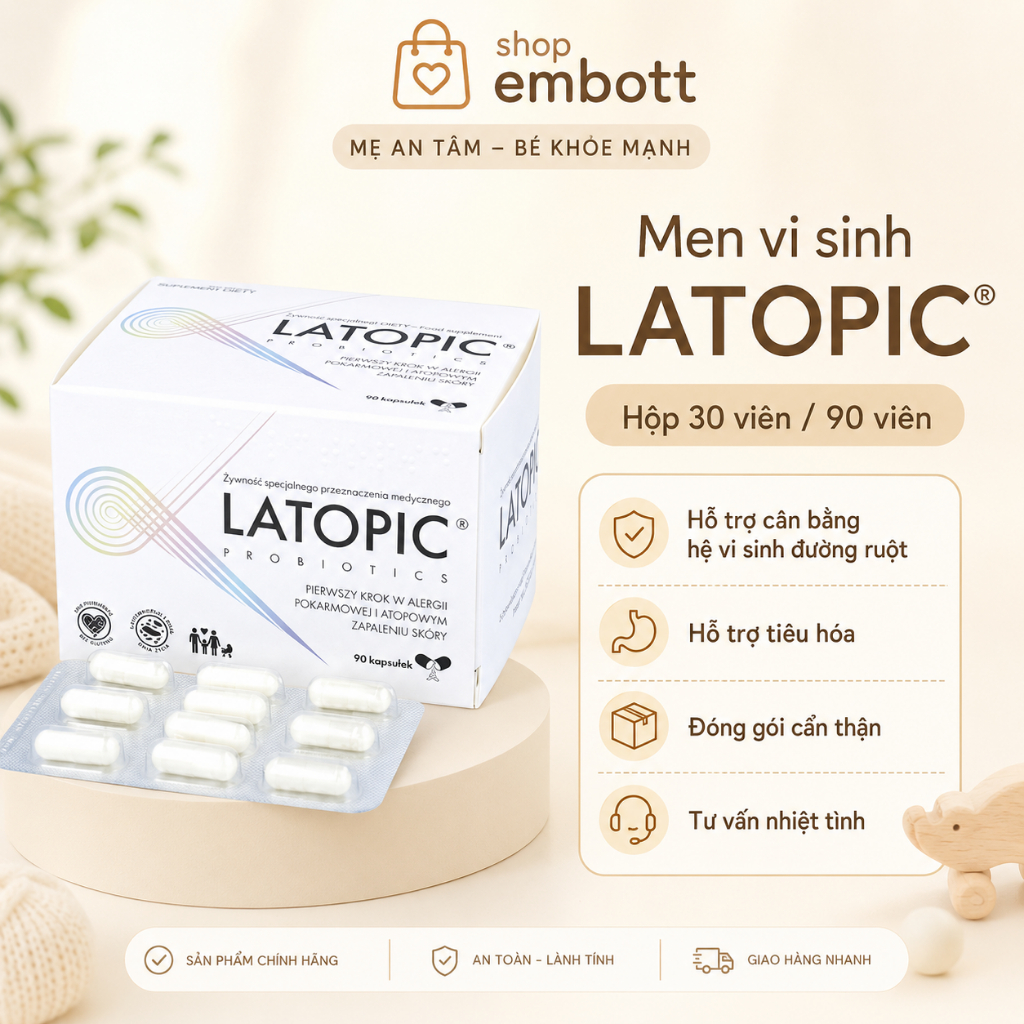 Men Vi Sinh Latopic Probiotics 90 Viên Ba Lan | Bổ Sung Lợi Khuẩn, Hỗ Trợ Tiêu Hóa Cho Bé shop embot