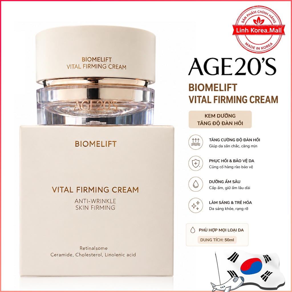 Kem Dưỡng Retinol AGE20’S Biome Lift Retinol Firming Cream 50ml