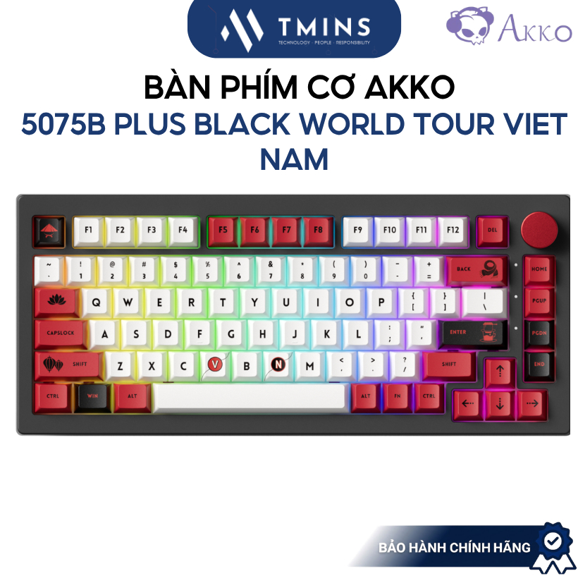 Bàn phím cơ AKKO 5075B Plus Black World Tour Viet Nam - Hàng chính hãng