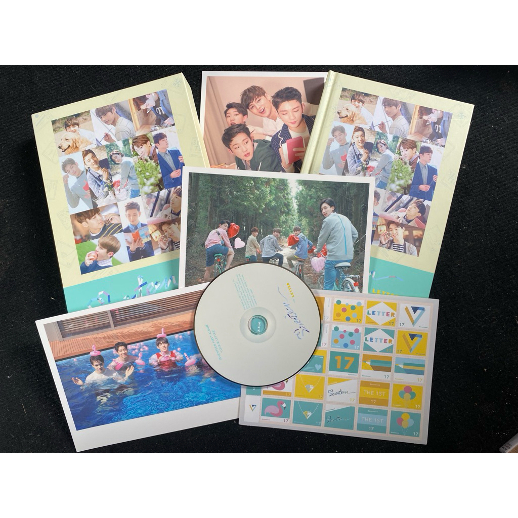 seventeen mini album Love Letter Letter ver đã khui seal gồm CD và photobook, set 3 postcard sticker