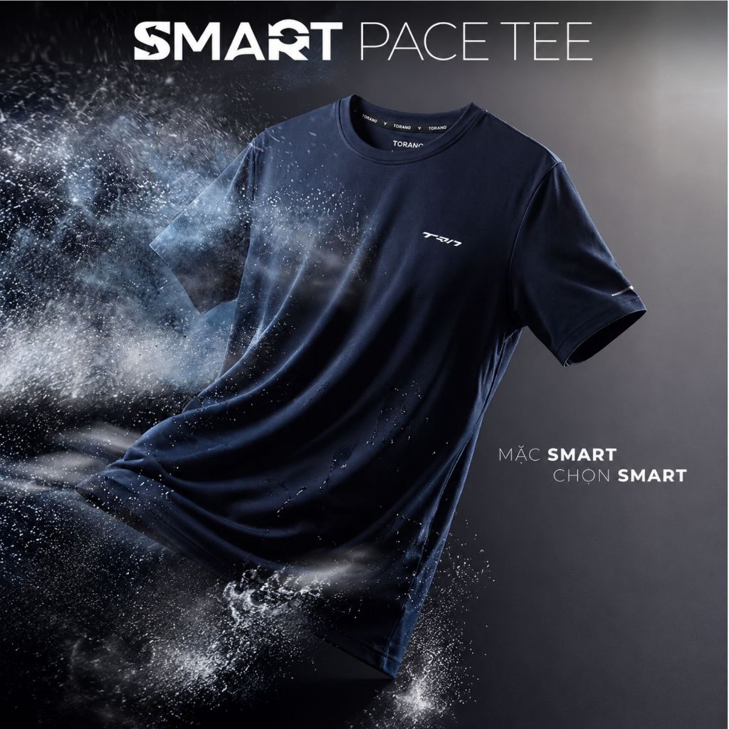 Áo Thun Nam TORANO SMART PACE TEE Trơn In Phản Quang, Co Giãn Thoải Mái, Thấm Hút Mồ Hôi, Siêu Thoáng Khí HSTS902
