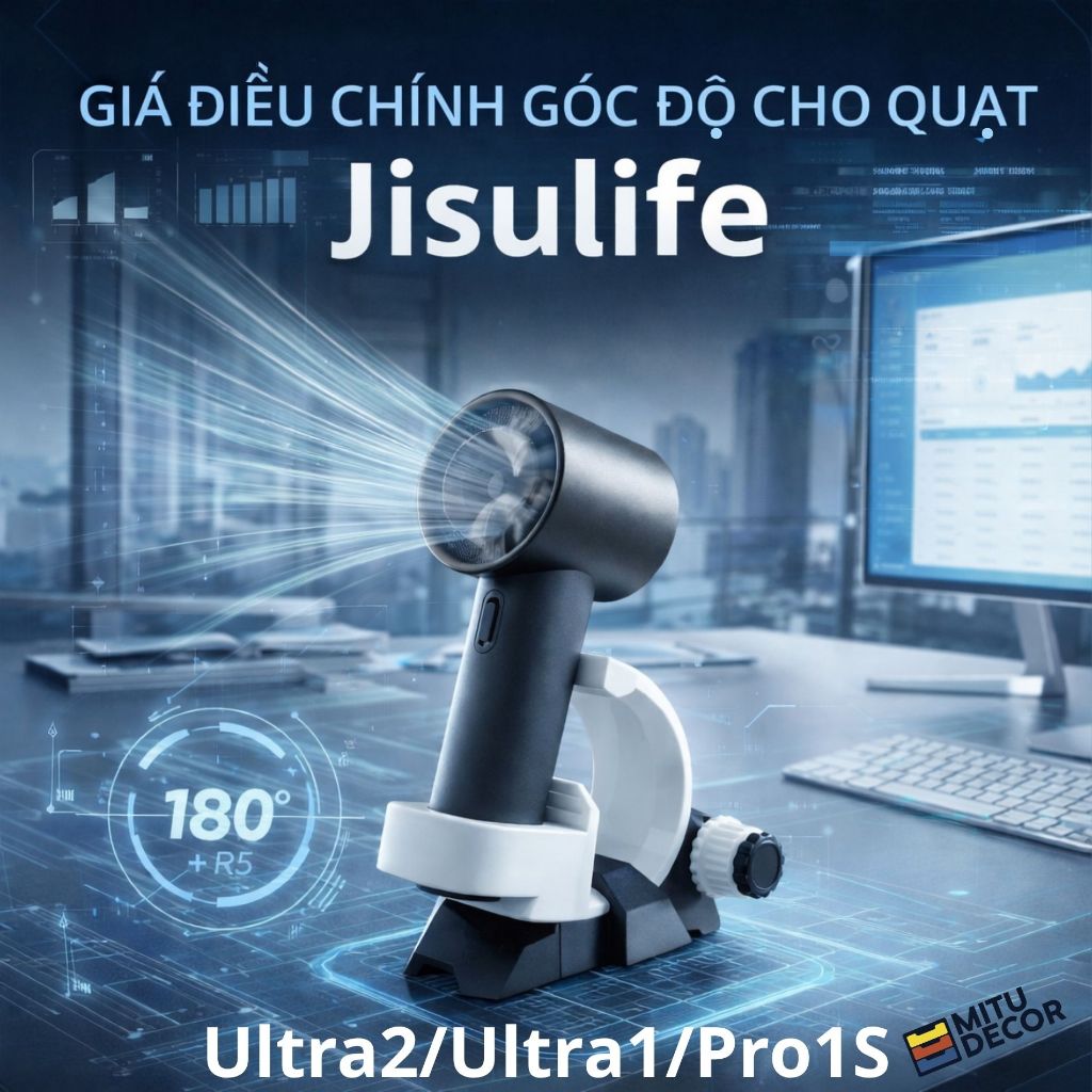 Chân Giá Điều Chỉnh Góc Quạt Jisulife Ultra 2 / Ultra 1 / Pro 1S – Đế Kê Quạt Cầm Tay, Giá Đỡ Để Bàn