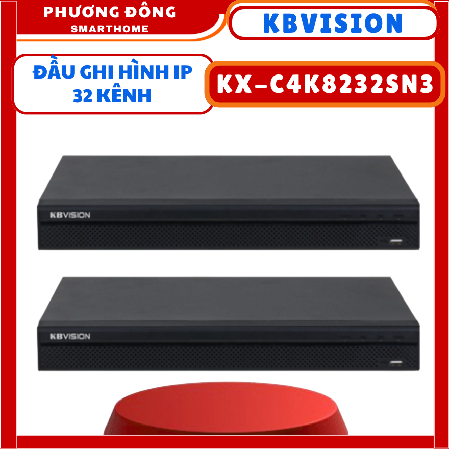 ĐẦU GHI HÌNH IP KBVISION KX-C4K8232SN3 32 KÊNH - HỖ TRỢ 2 Ổ CỨNG, HỖ TRỢ ĐÀM THOẠI, TÊN MIỀN