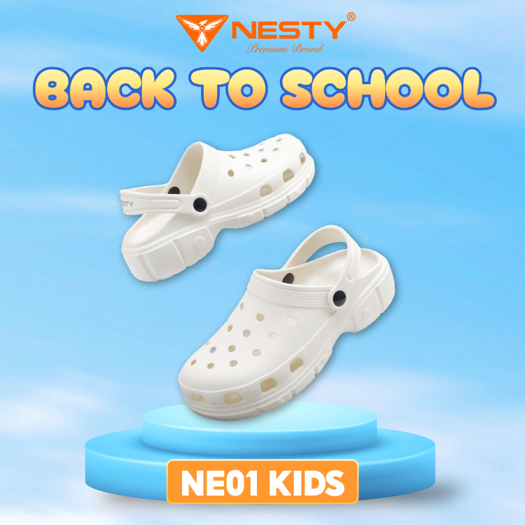 [NE01 KIDS] [Tặng Charm] Dép Sục Cho Bé Thương Hiệu NESTY Kiểu Dáng Basic Đế Mềm ( KO1 )