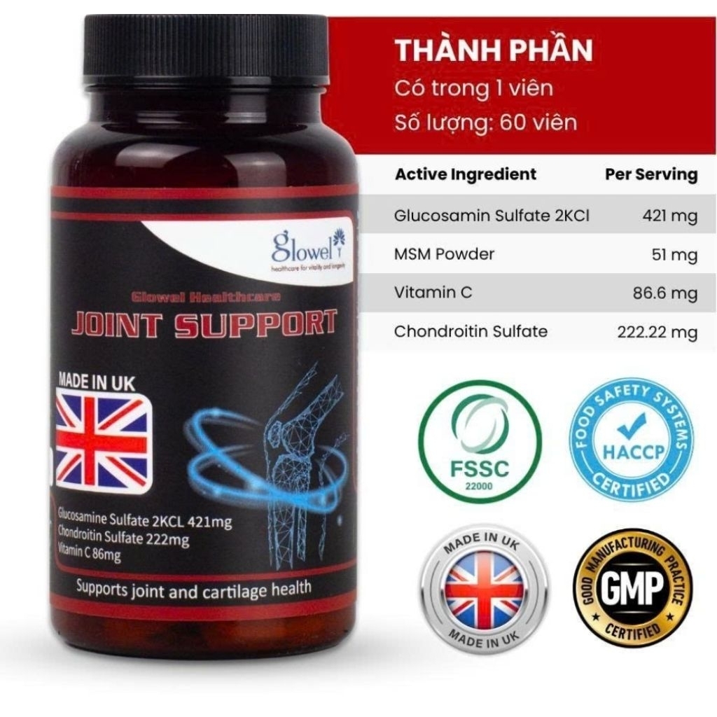 Viên uống hỗ trợ Xương Khớp Glowel Joint Support