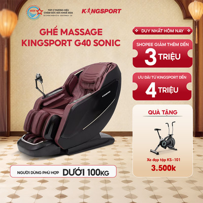Ghế Massage KINGSPORT Deluxe G40 Sonic Công Nghệ Massage Kingtech Touch Pro, 37 Bài Massage Chuyên Nghiệp