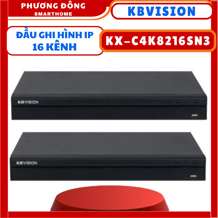 ĐẦU GHI HÌNH IP KBVISION KX-C4K8216SN3 16 KÊNH - HỖ TRỢ 2 Ổ CỨNG, CHUẨN TƯƠNG THÍCH ONVIF, HỖ TRỢ LÊ