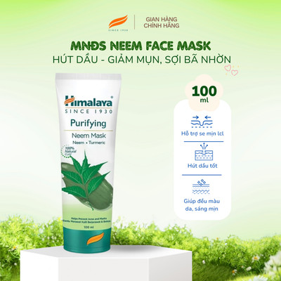 Mặt nạ đất sét cho da dầu mụn, làm sạch sợi bã nhờn, kiểm soát dầu thừa Himalaya Purifying Neem Mask 100g