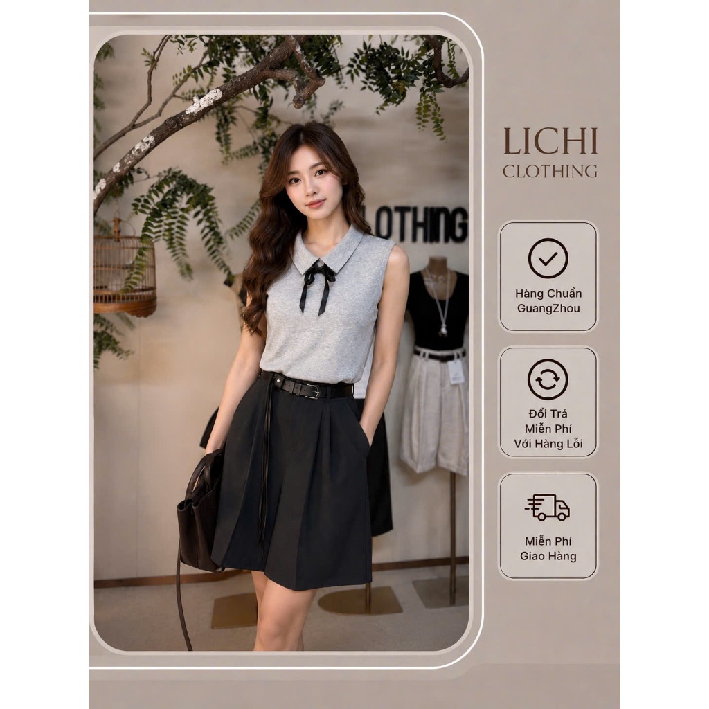 [SEVENTY] Quần short lửng Snape LiChi Clothing kèm belt da trẻ trung năng động QSL-7013