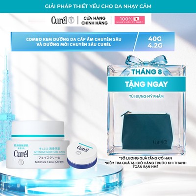 Combo Kem dưỡng da cấp ẩm chuyên sâu 40g và dưỡng môi chuyên sâu Curél 4.2g