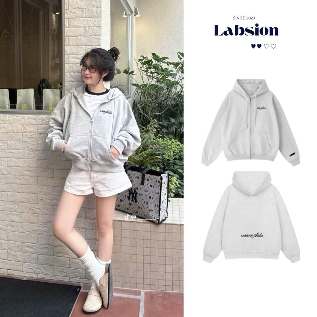 [LABSION] BOXY khoá NHỰA 2 chiều - CÓ TÚI TRONG chất NỈ 2 DA ÉP vải siêu mịn