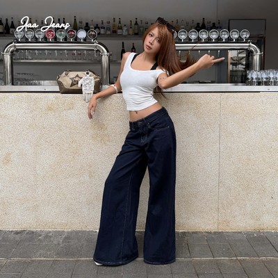 Aaa Jeans - Quần Jeans Nữ Ống Rộng Dáng Loe Lưng Thấp