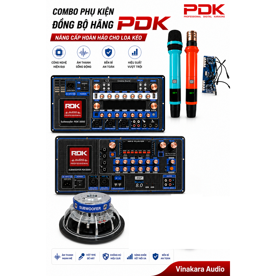 Mạch loa kéo 19x38 3 kênh PDK5000, 2 kênh PDK3000 - Công suất lớn 600W x3CH - 2 kênh full + 1 sub, M