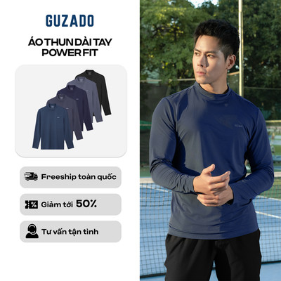 Áo Thun Nam Dài Tay GUZADO Vải Heattech Thể Thao Co Giãn, Thấm Hút Mồ Hôi Tốt GDT04-GCTD26W003