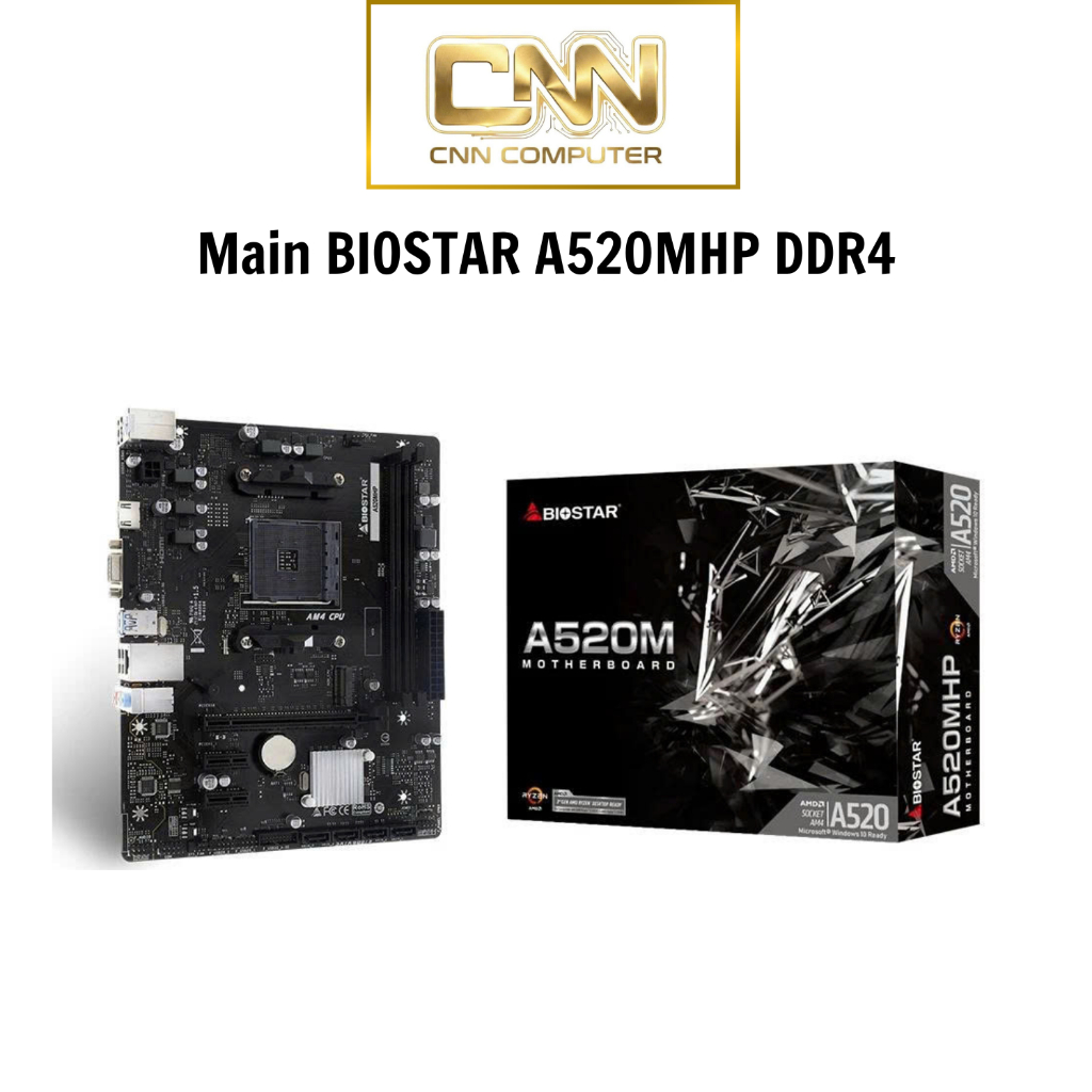 Main BIOSTAR A520MHP Chính Hãng DDR4, Bo Mạch chủ Giá Rẻ AM4 Bảo Hành 36 Tháng