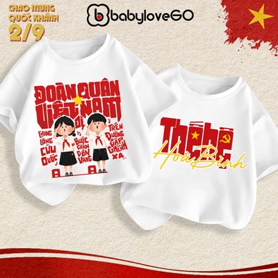 Áo thun cờ đỏ sao vàng Việt Nam mừng Quốc Khánh 2-9, áo phông nam nữ BabyloveGO chất thun cotton mềm mịn
