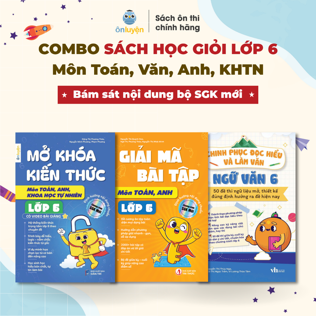 [Sách lớp 6 Mới cho 2k15] Combo Sách Học Giỏi Lớp 6 môn Toán, Văn, Anh, KHTN,bám sát bộ sách Kết Nối