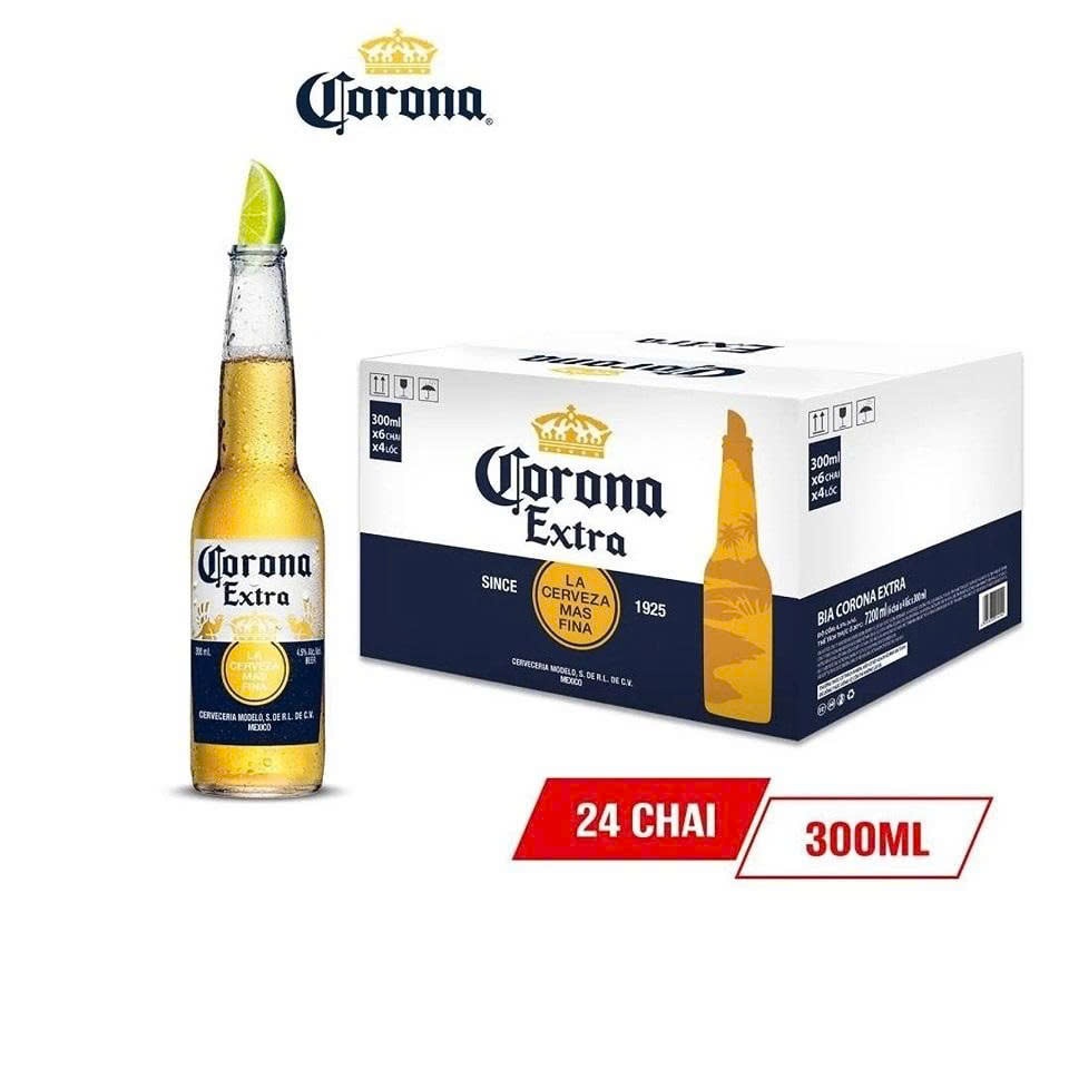 [COMBO 2 THÙNG] Bia Corona Extra Thùng 24 Chai 300ml (Date 07/2027) Ngon Chất Lượng