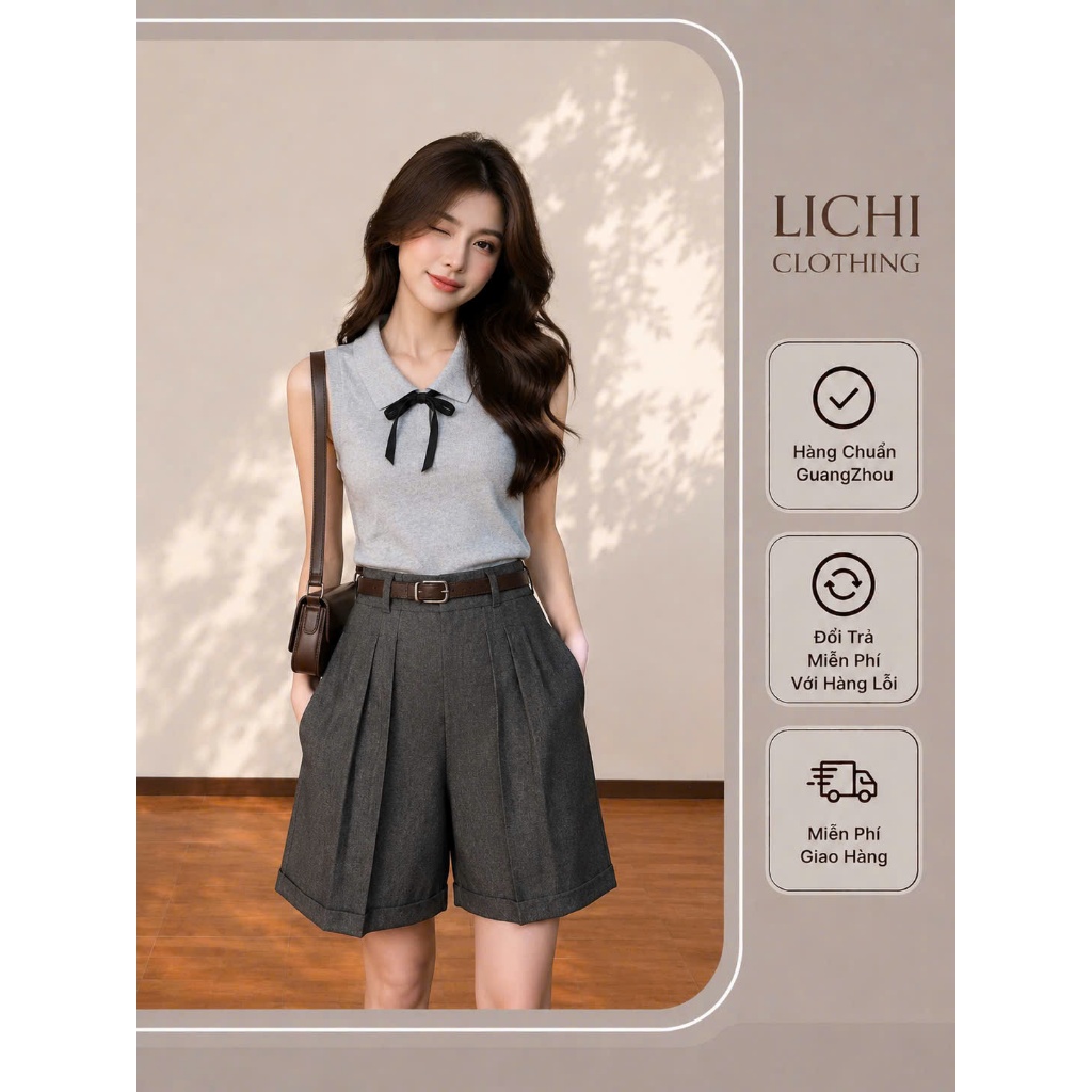 [SEVENTY] Quần lửng Hera LiChi Clothing trendy kèm belt da QSL-7002