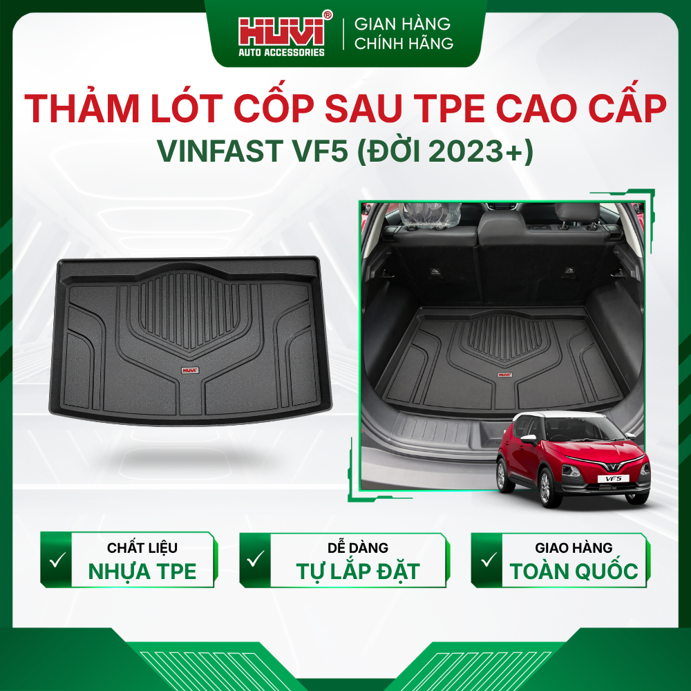 Thảm lót cốp ô tô Vinfast VF5 2023-2026 bảo vệ khoan cốp Huvi