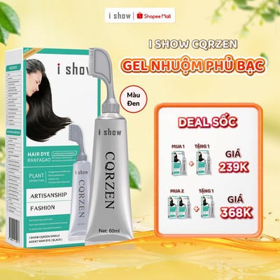 Gel Nhuộm Phủ Bạc Tóc Dạng Lược I SHOW Màu Đen Tiện Lợi 60ml