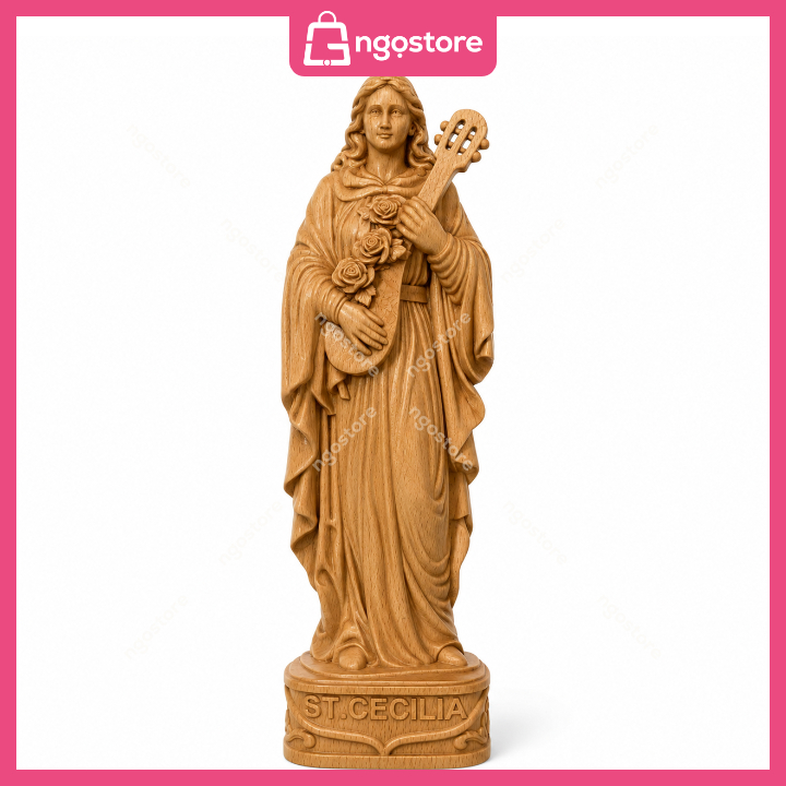Tượng gỗ Thánh Cecilia (St. Cecilia Wooden Statue)