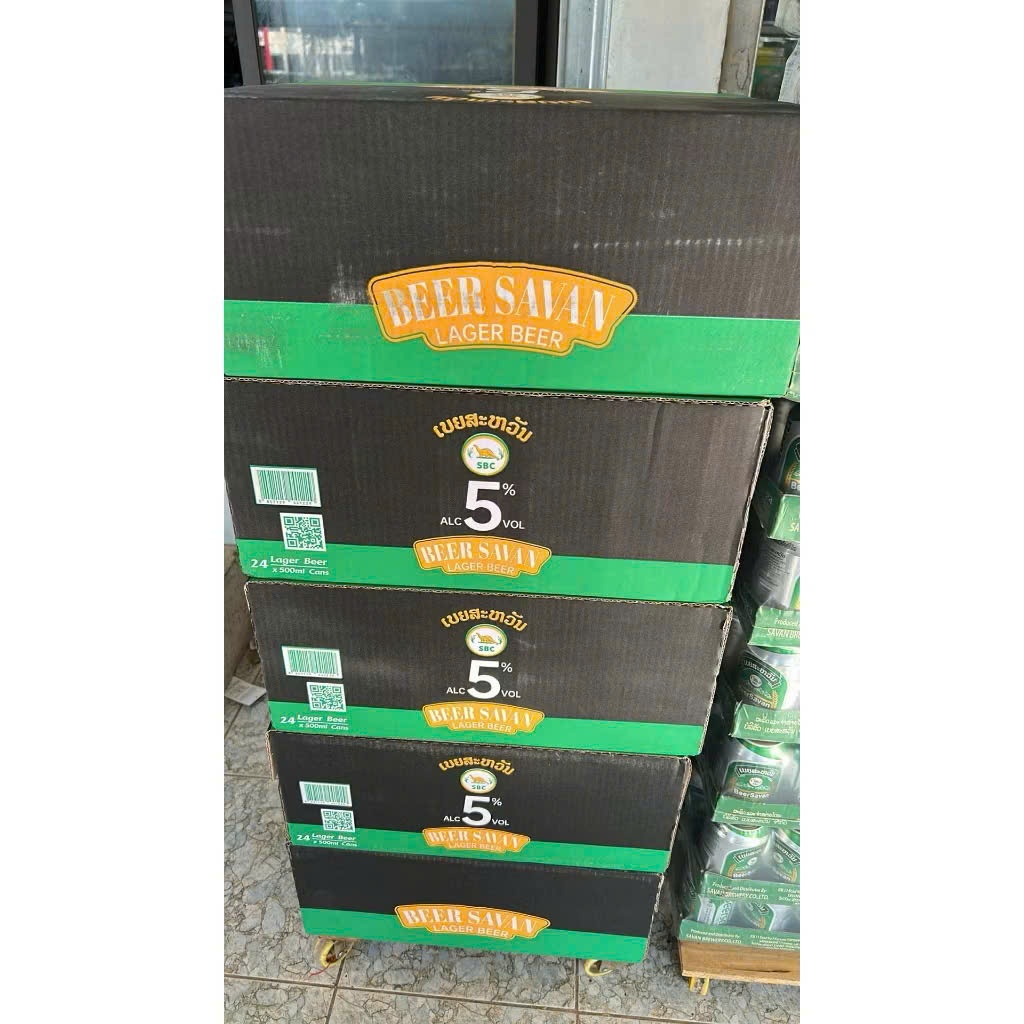 nguyên Thùng 24 lon Beer Savan lào 5%(hàng mới nội địa)