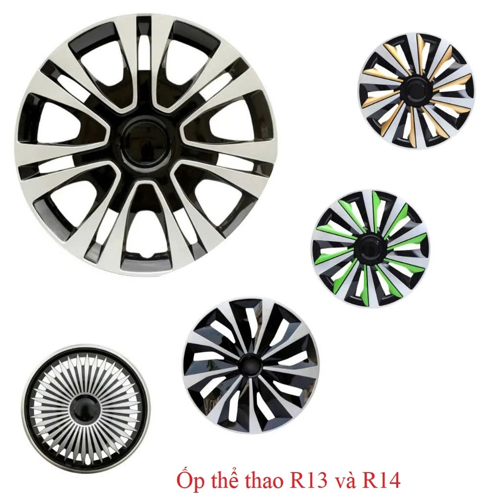 4 chiếc Ốp (chụp) mâm lazang 14 inch cho xe ô tô