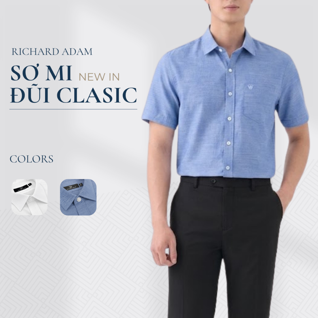 Áo Sơ Mi Đũi Cộc Tay Nam Richard Adam Cổ Bẻ, Vải Linen Cao Cấp, Thoáng Mát, Form Regular SM050726