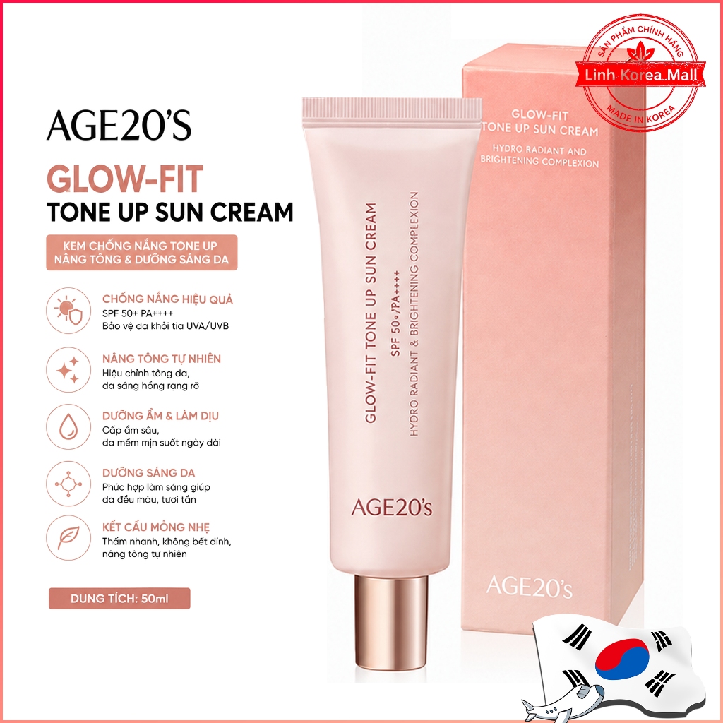 Kem chống nắng nâng tông AGE20'S Glow Fit Tone Up Sun Cream 50ml