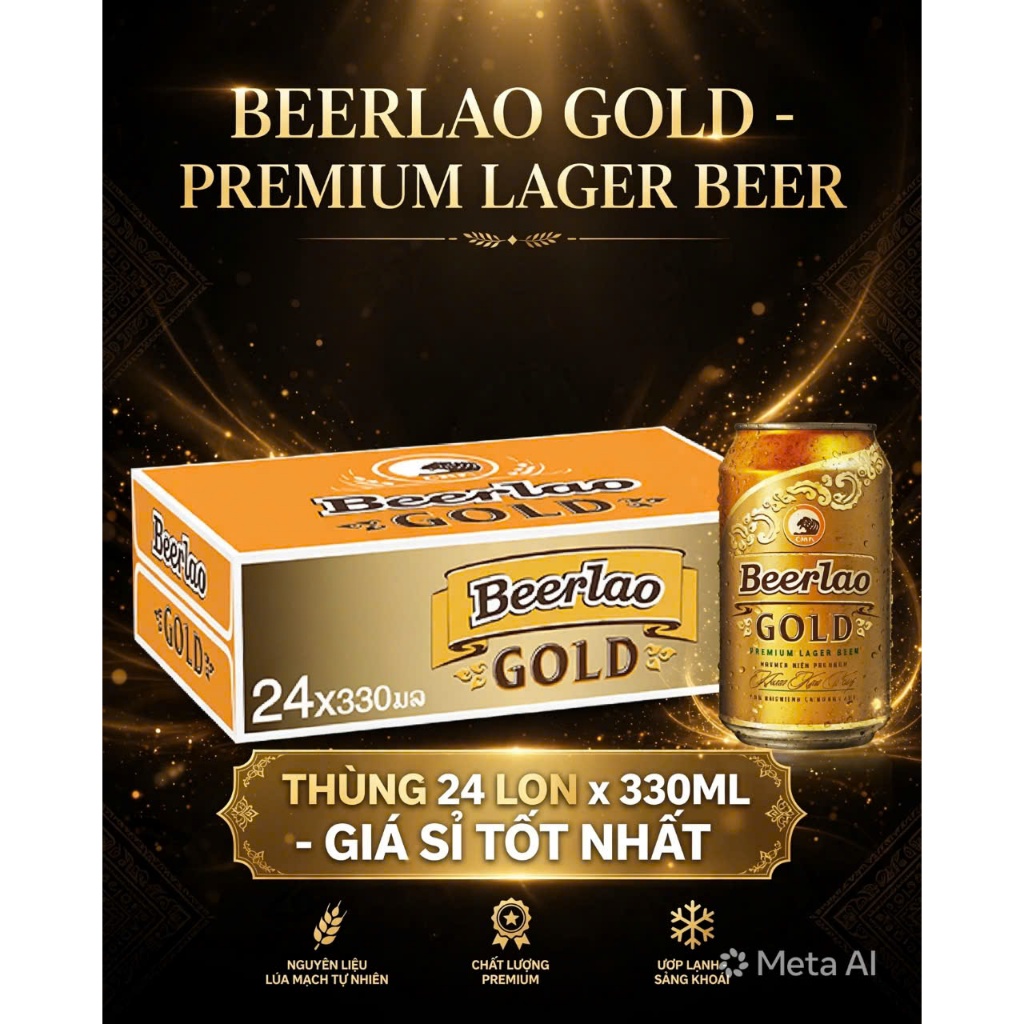 Beer Laos Gold Deal sốc số lượng giới hạn (chuẩn bia Lào)