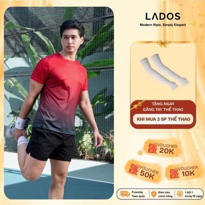 Áo Thun Chạy Bộ Nam Cổ Tròn LADOS-9248 Chất Thun Poly Thể Thao Thông Hơi, Form regular Xẻ tà Thoải Mái Vận Động