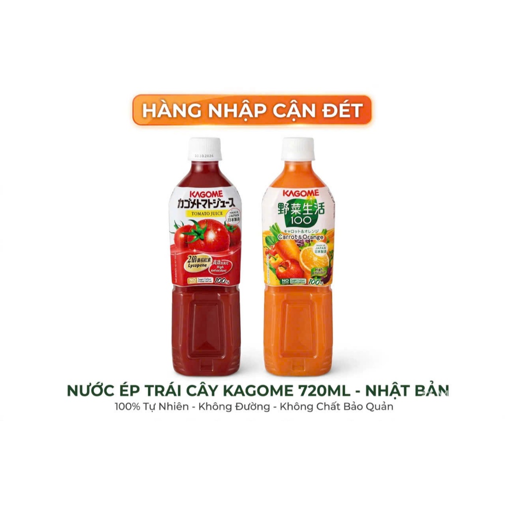Nước ép rau củ quả và trái cây Kagome 720ml của Nhật - Exp 05/11/2026(SL 1 chai)