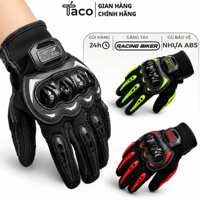 TACO - Găng Tay Xe Máy Đi Phượt Racing Dài Ngón Có Gù Bảo Vệ, Bao Tay Motor, Xe Đạp, Xe Máy, Phượt, Thể Thao Tập Tạ