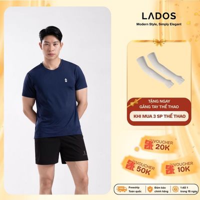 Áo thun thể thao nam cổ tròn LADOS-29253 - Vải thun mát mẻ co giãn, thoải mái, mặc đi chơi, tập gym, dạo phố