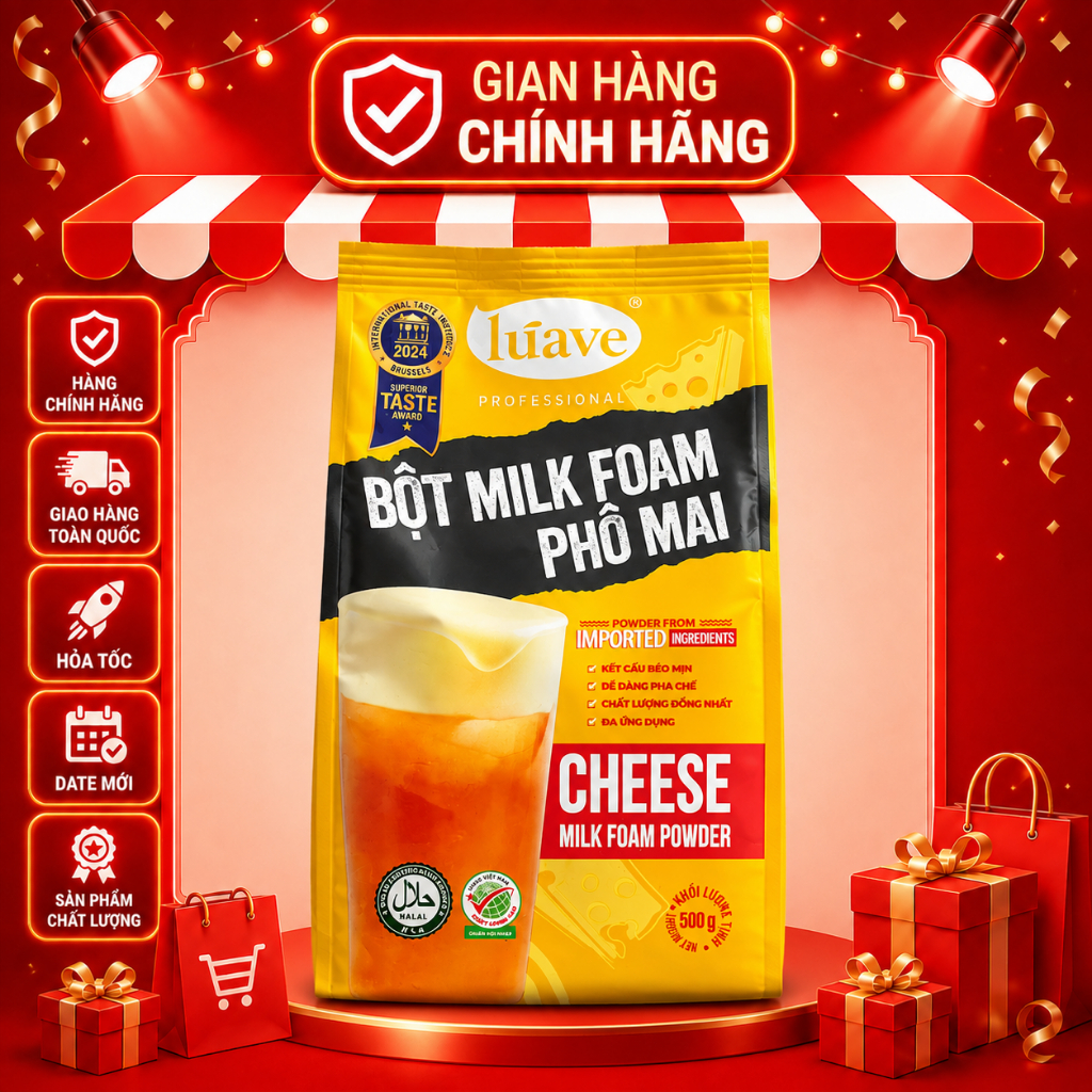 Bột Milk Foam Phô Mai Luave 500g – Bột Pha Chế Milk Foam, Kem Phô Mai Cho Trà Sữa Và Đồ Uống