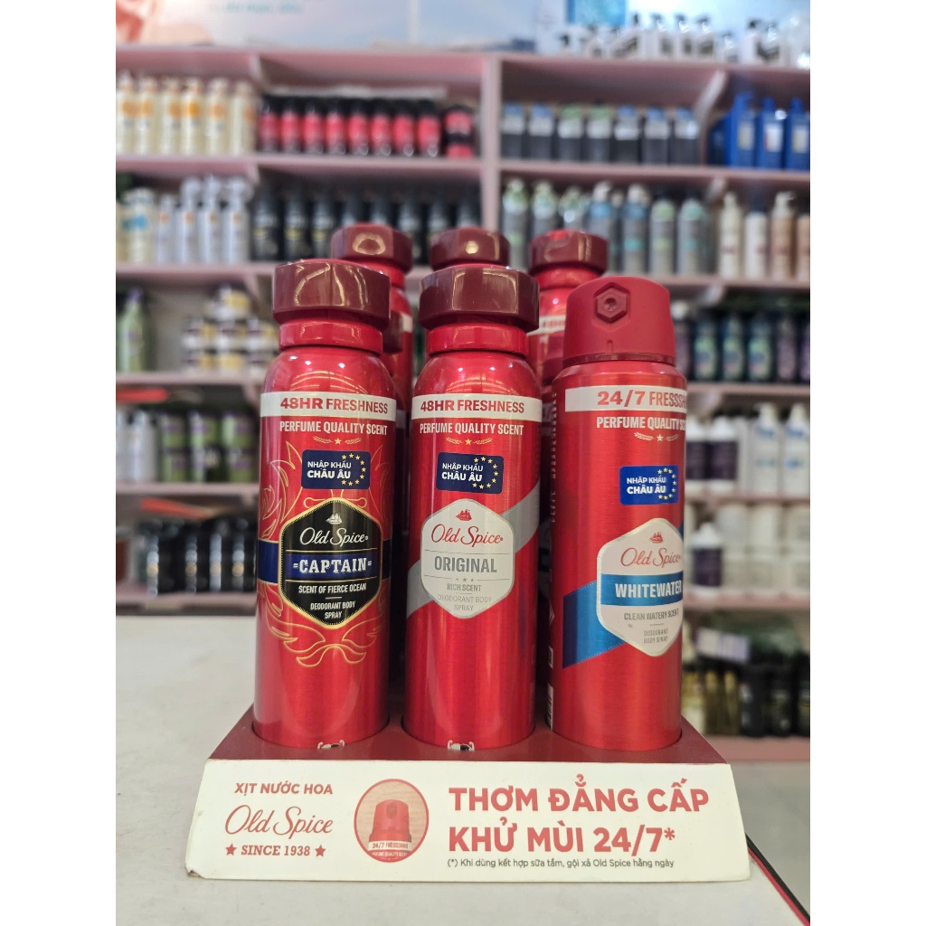 Xịt thơm khử mùi Old Spice  150ml lưu giữ nước hoa đẳng cấp suốt 24/7. Sản phẩm từ Mỹ
