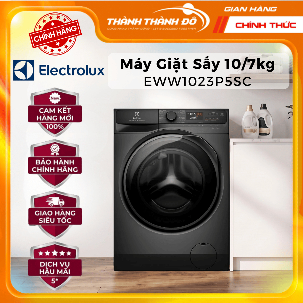 [CHÍNH HÃNG]  Máy Giặt Sấy Electrolux Inverter EWW1023P5SC, EWW1343P5SC