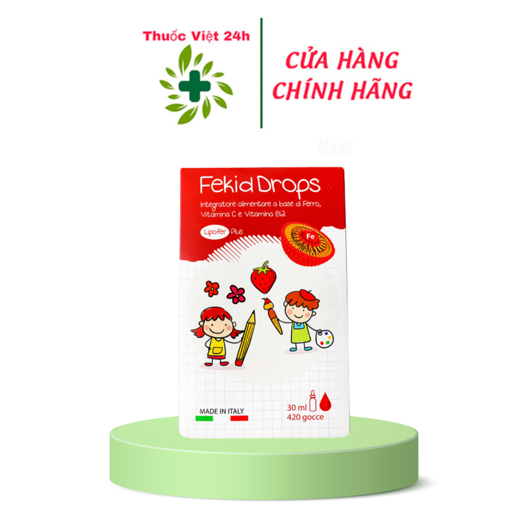 FEKID DROPS – Bổ Sung Sắt Cho Trẻ Em Giúp Hỗ Trợ Tạo Máu - Hộp 30mL - ThuocViet24h